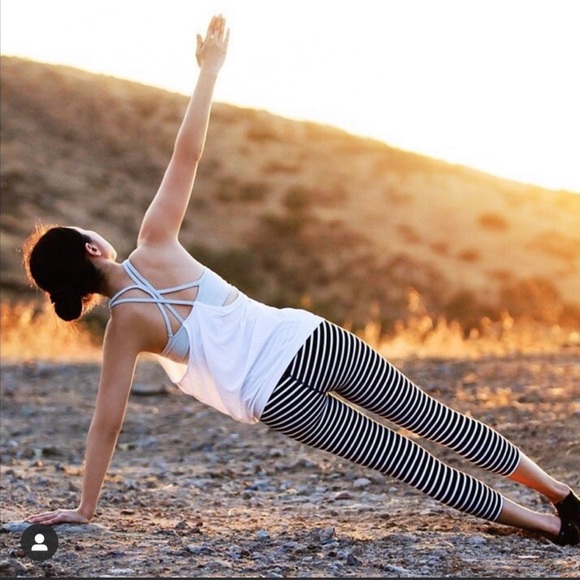 Athleta Capri Leggings (B&W Stripes) - Picture 3 of 6